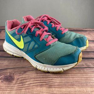Nike Downshifter 6 Kids Aqua Pink Yellow 685167-400 Athletic Running Shoes 5Y